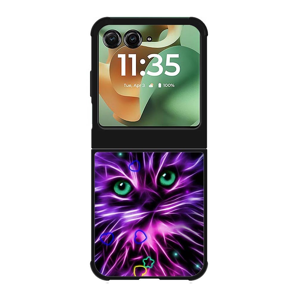 Cat Glow Purple 1st Motorola Moto RAZR 2025 Case