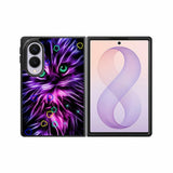 Cat Glow Purple 1st Samsung Galaxy Z Fold 8 Case