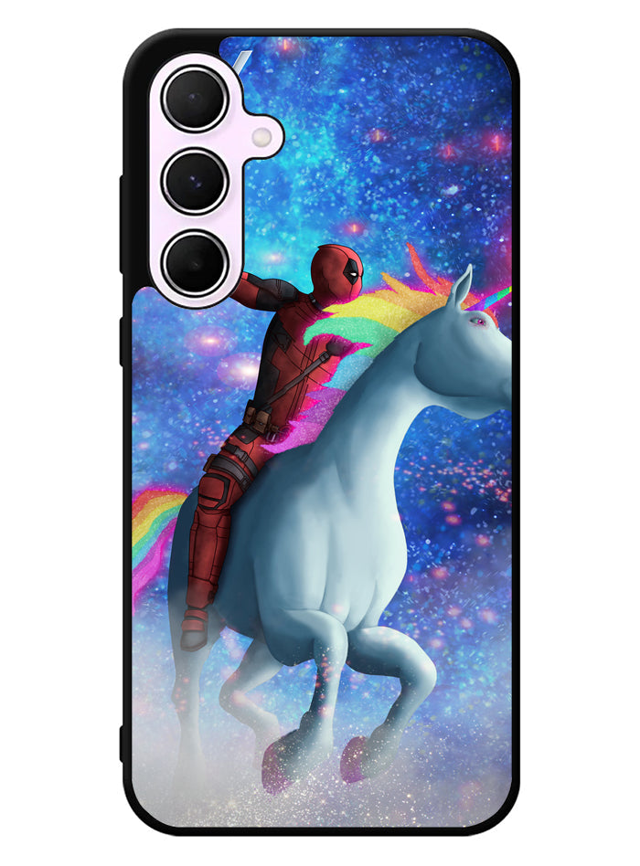 Deadpool on a Unicorn Samsung Galaxy A35 5G Case