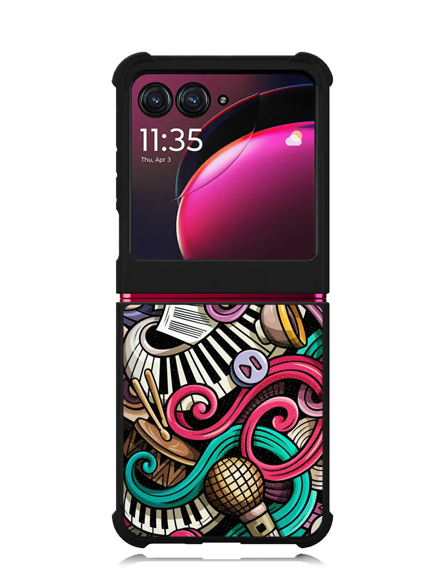 Doodles Music Motorola Moto Razr Plus 2023 , Moto Razr+ 2023 Case