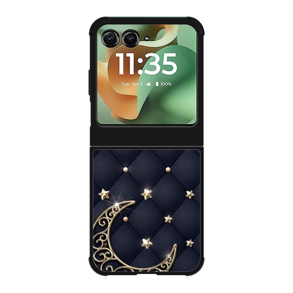 Golden Stars and Moon Motorola Moto RAZR 2025 Case