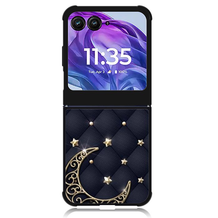 Golden Stars and Moon Motorola Moto Razr Plus 2024 , Moto Razr+ 2024 Case