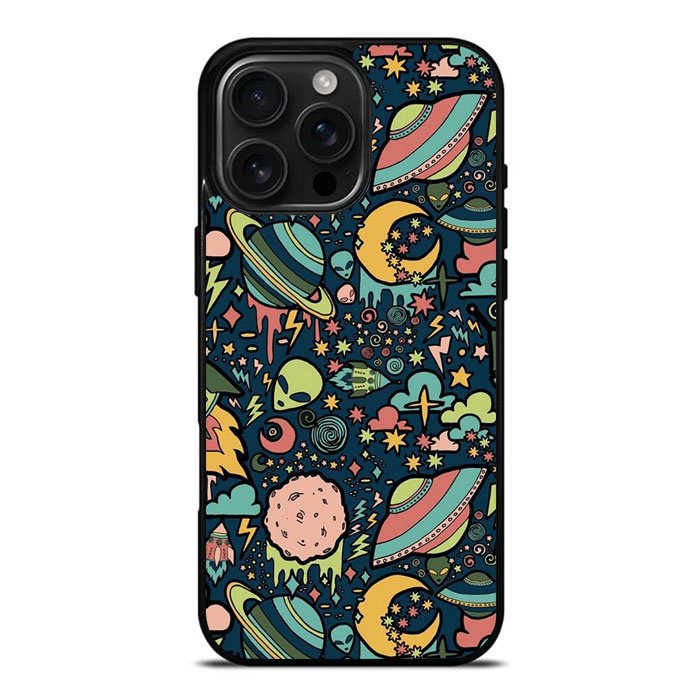 Aliens Rockets Space iPhone 16 Pro Max Case DC0055