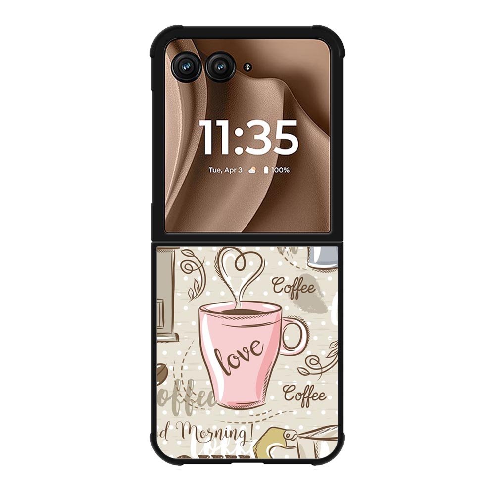 Coffee Wallpaper Cute Motorola Moto RAZR Plus 2025 Case