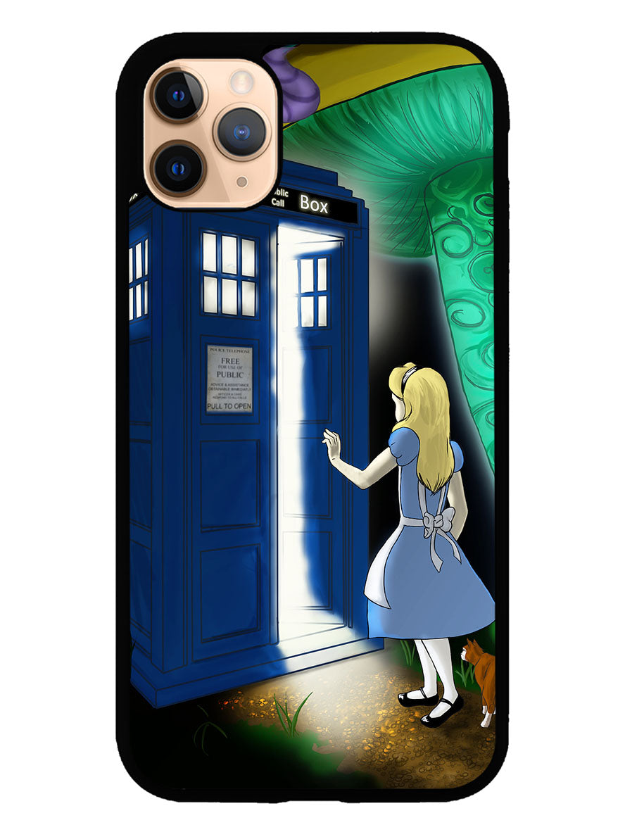 Alice Wonderland On Tardis iPhone 11 Pro Case