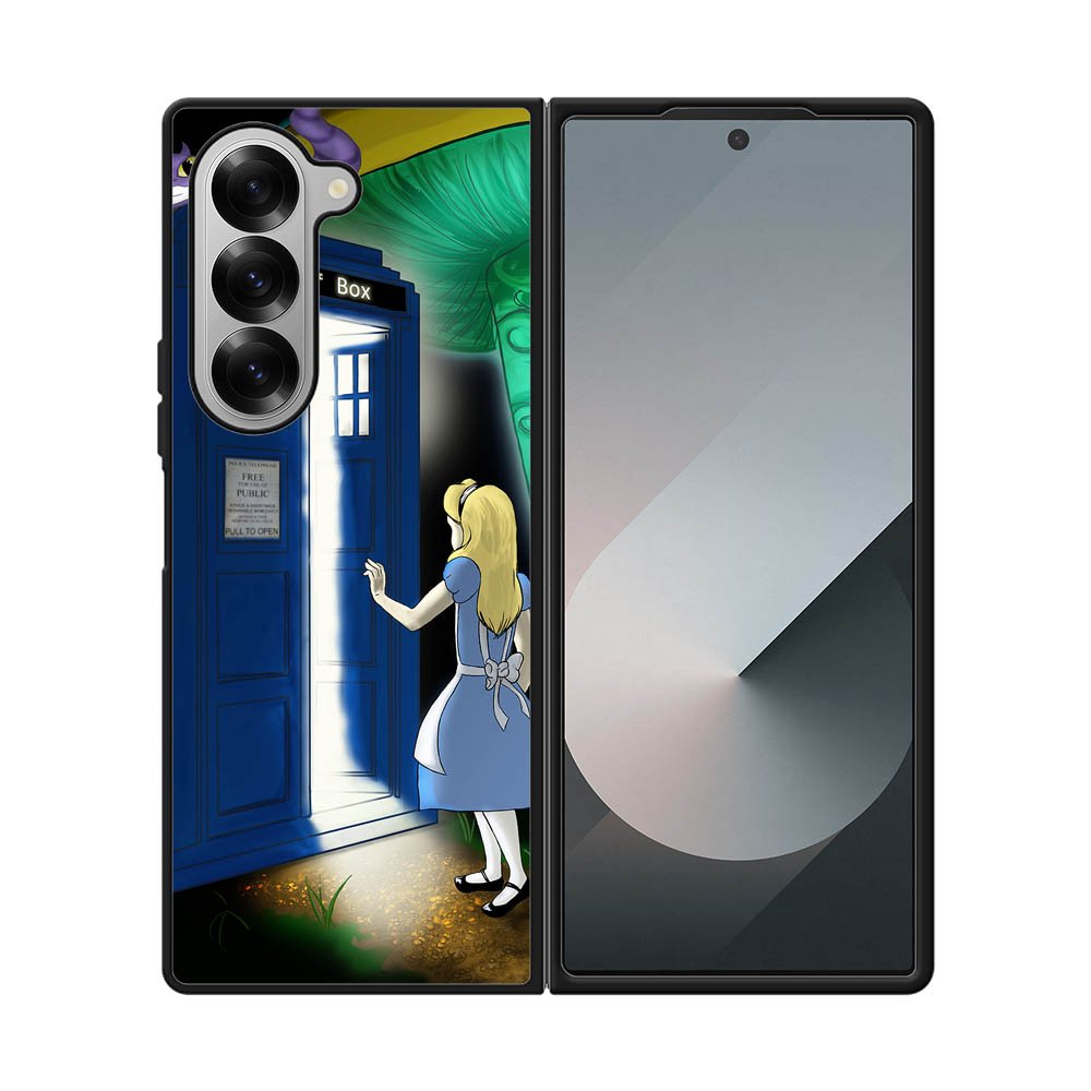 Alice Wonderland On Tardis Samsung Galaxy Z Fold 7 5G Case