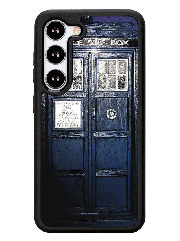 Dark Blue Tardis Doctor Who Toy Samsung Galaxy S23 Plus 5G / Samsung Galaxy S23+ 5G Case