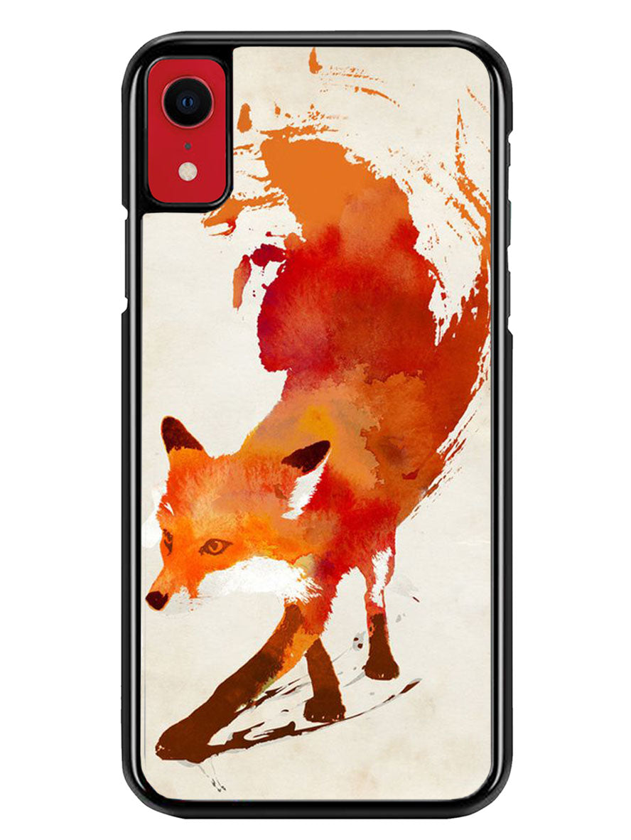 Watercolor art orange red fox animal iPhone XR Case