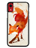 Watercolor art orange red fox animal iPhone XR Case