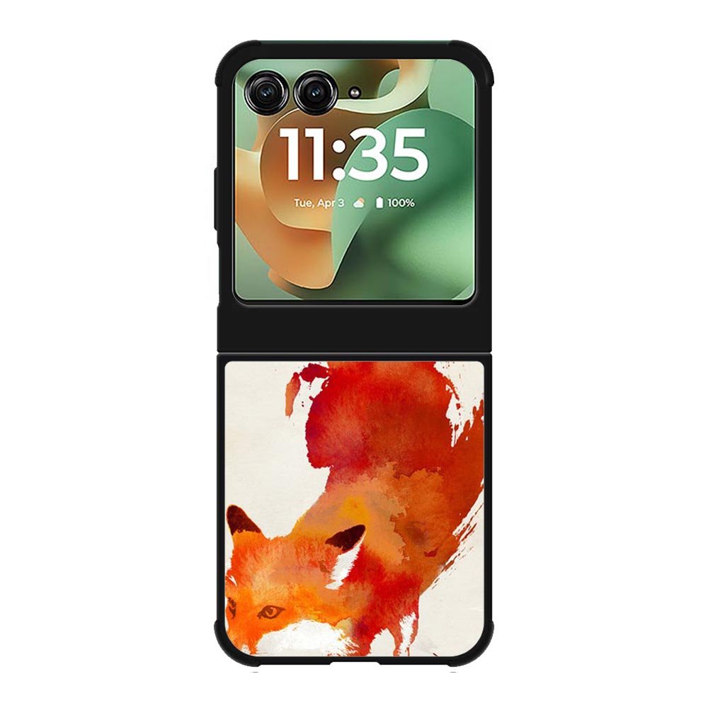 Watercolor art orange red fox animal Motorola Moto RAZR 2025 Case