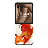 Watercolor art orange red fox animal Motorola Moto RAZR Plus 2025 Case