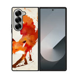 Watercolor art orange red fox animal Samsung Galaxy Z Fold 7 5G Case