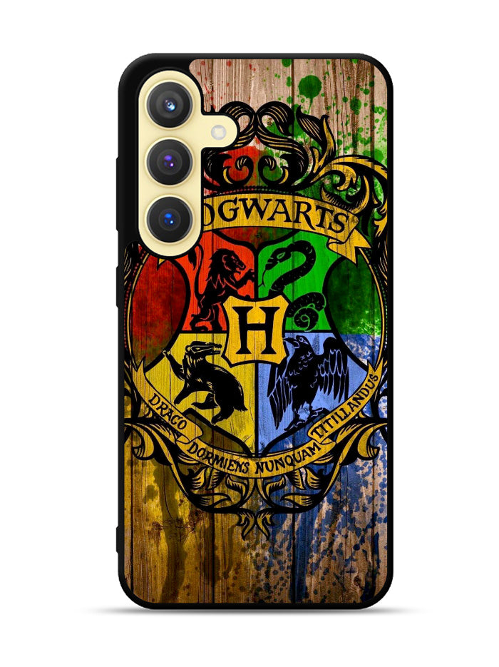 Harry Potter Hogwarts Logo wood Samsung Galaxy S25 Plus 5G , Samsung Galaxy S25+ 5G Case