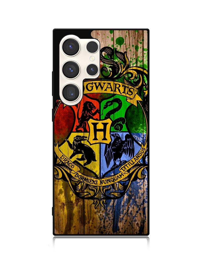 Harry Potter Hogwarts Logo wood Samsung Galaxy S25 Ultra 5G Case