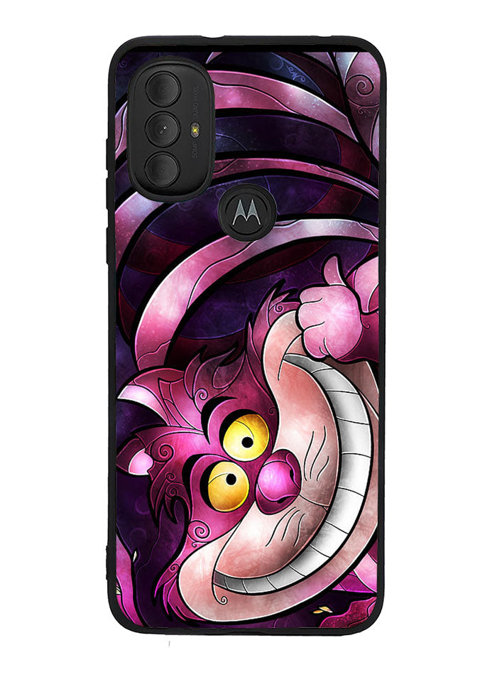 Disney Cheshire Cat Stained Glass Motorola Moto G Pure 2021 , Moto G Power 2022 Case