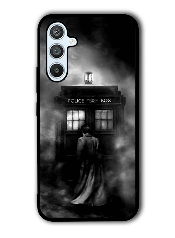 Doctor Who Tardis Police Box Black White Samsung Galaxy A54 5G Case