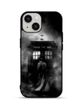 Doctor Who Tardis Police Box Black White iPhone 15 Plus Case