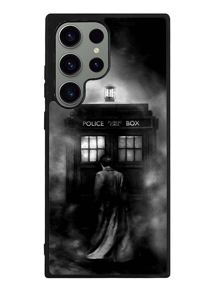 Doctor Who Tardis Police Box Black White Samsung Galaxy S23 Ultra 5G Case
