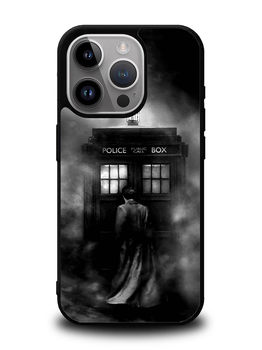 Doctor Who Tardis Police Box Black White iPhone 16 Pro Max Case