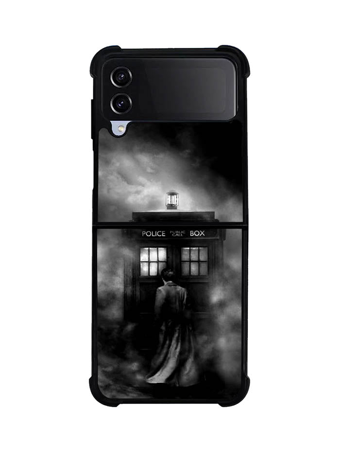 Doctor Who Tardis Police Box Black White Samsung Galaxy Z Flip 4 5G 2022 Case