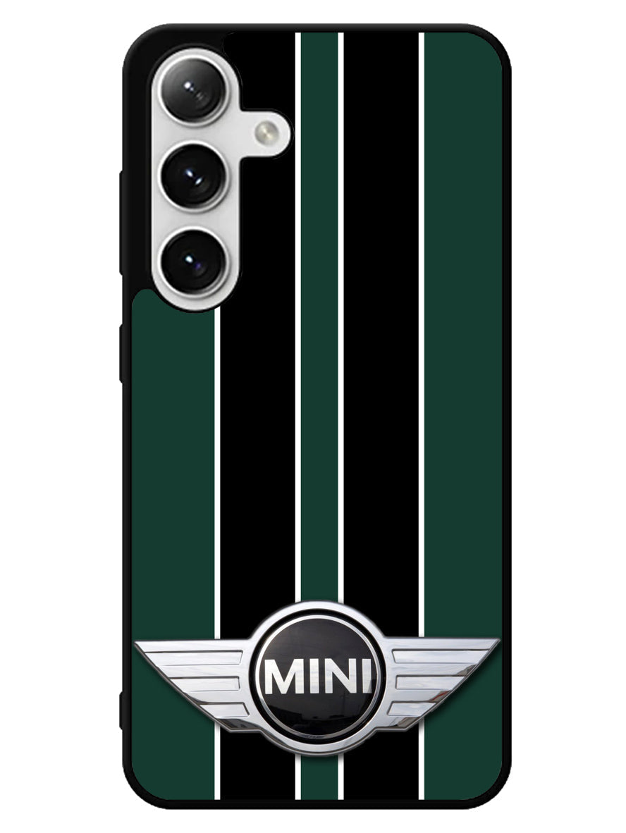 Mini Cooper Style British Racing Black Green Samsung Galaxy S25 5G Case