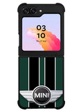 Mini Cooper Style British Racing Black Green Samsung Galaxy Z Flip 5 5G 2023 Case