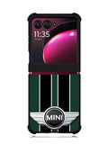 Mini Cooper Style British Racing Black Green Motorola Moto Razr Plus 2023 , Moto Razr+ 2023 Case