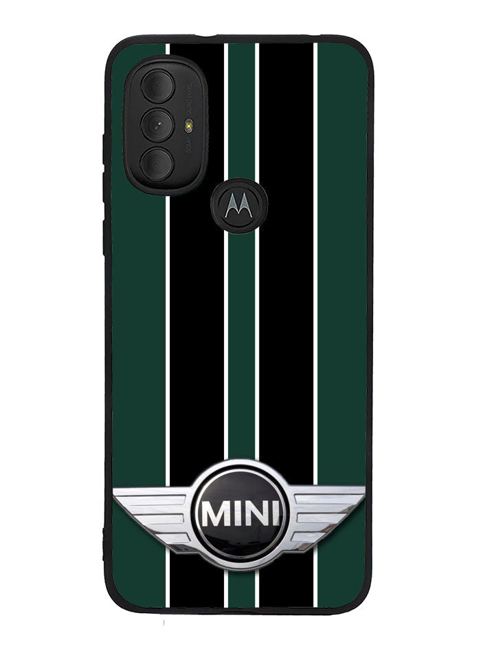 Mini Cooper Style British Racing Black Green Motorola Moto G Pure 2021 , Moto G Power 2022 Case