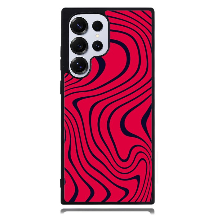 Pewdiepie Red And Black Wavy Samsung Galaxy S24 Ultra Case DC1400