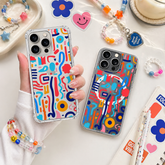 Colorful Abstract iPhone Case , Samsung Case, Modern Art Phone Cover, Trendy Geometric MagSafe Case, Vibrant Aesthetic Case