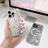 Watercolor Wildflower iPhone Case , Samsung Case, Floral Butterfly Phone Cover, Botanical Garden MagSafe Case, Nature Lover Gift
