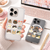 Cute Cat Faces iPhone Case , Samsung Case, Kawaii Kitty Pattern Phone Cover, Cat Lover MagSafe Case, Adorable Pet Gift