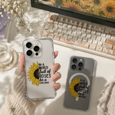 Sunflower Quote iPhone Case , Samsung Case, Be a Sunflower Inspirational Phone Cover, Motivational Floral MagSafe Case