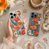 Vintage Floral Bouquet iPhone Case , Samsung Case, Orange Wildflower Phone Cover, Botanical Garden MagSafe Case