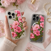 Pink Blossom Floral iPhone Case , Samsung Case, Elegant Flower Phone Cover, Feminine Botanical MagSafe Case