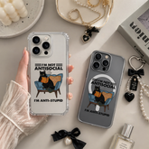 I'm Not Antisocial I'm Anti Stupid Cat iPhone Case , Samsung Case, Funny Introvert Phone Cover, MagSafe Case
