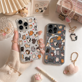Pixel Art Cat Pattern iPhone Case , Samsung Case, Kawaii Kitty Phone Cover, Retro Gaming Cat MagSafe Case