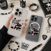 Rockstar Black Cat iPhone Case , Samsung Case, Punk Music Kitty Phone Cover, Alternative MagSafe Case