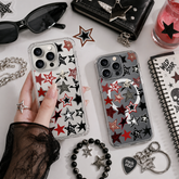 Gothic Star Pattern iPhone Case , Samsung Case, Emo Punk Aesthetic Phone Cover, Alternative MagSafe Case