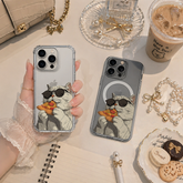 Cool Pizza Cat iPhone Case , Samsung Case, Funny Sunglasses Kitty Phone Cover, MagSafe Case