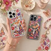 Vintage Butterfly Garden iPhone Case , Samsung Case, Colorful Floral Butterfly Phone Cover, MagSafe Case