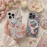 Vintage Birds Blossom iPhone Case , Samsung Case, Cottagecore Floral Bird Phone Cover, MagSafe Case