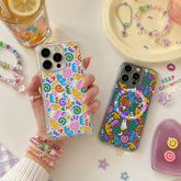 Retro Memphis Pattern iPhone Case , Samsung Case, Colorful Abstract Geometric Phone Cover, MagSafe Case