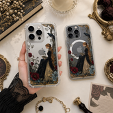 Gothic Reading Lady iPhone Case , Samsung Case, Dark Academia Vintage Art Phone Cover, MagSafe Case