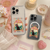 Don't Stress Black Cat iPhone Case , Samsung Case, Cute Retro Kitty Phone Cover, MagSafe Case