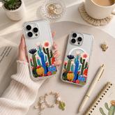 Colorful Cactus Garden iPhone Case , Samsung Case, Cute Desert Botanical Phone Cover, MagSafe Case