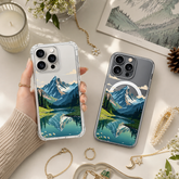 Mountain Lake Reflection iPhone Case , Samsung Case, Scenic Nature Landscape Phone Cover, MagSafe Case