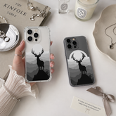 Minimalist Deer Silhouette iPhone Case , Samsung Case, Monochrome Wildlife Phone Cover, MagSafe Case