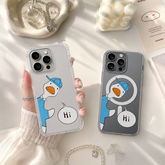 Cute Goose Saying Hi iPhone Case , Samsung Case, Funny Duck Cartoon Phone Cover, MagSafe Case