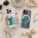 Sea Turtle Ocean Quote iPhone Case , Samsung Case, Marine Life Beach Lover Phone Cover, MagSafe Case